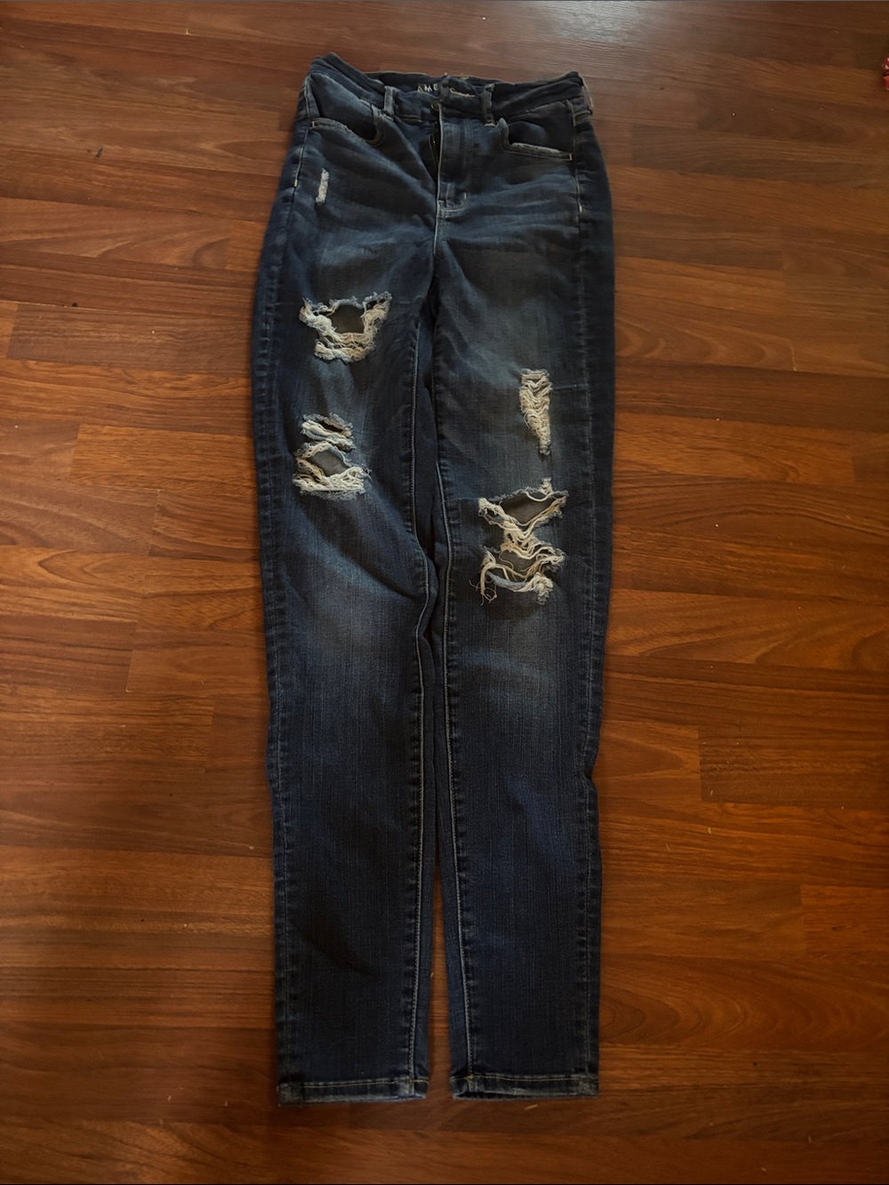 American Eagle Outfitters Women’s Ripped Skinny Jeans - Dark Denim